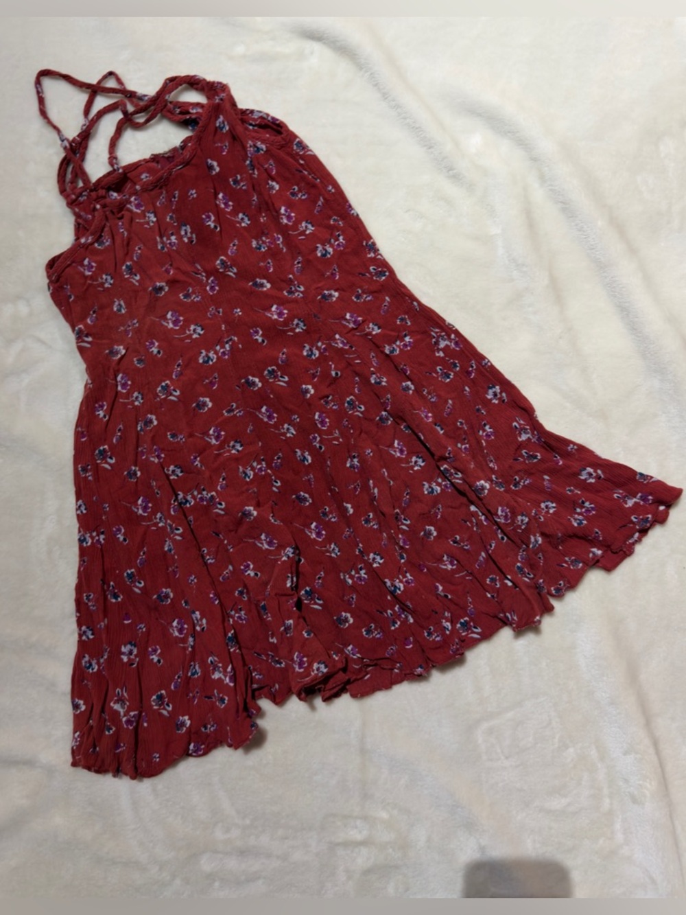 American Eagle Outfitters Rust Red Floral Sundress